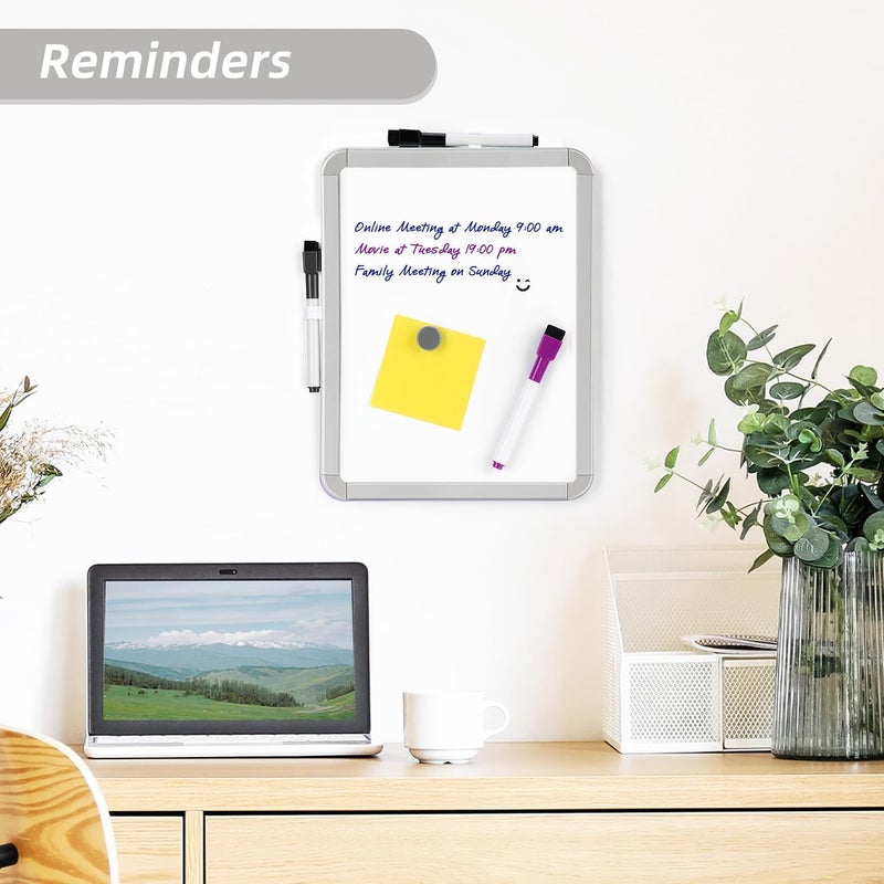 VUSIGN Small Dry Erase Whiteboard, 8.5 x 11 Inches White Board for Kids, Students, Fridge, Locker, Mini Dry Erase Board, 2 Pack - Image 3